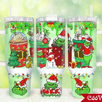 Grinch with Coffee Drinks 40oz Tumbler