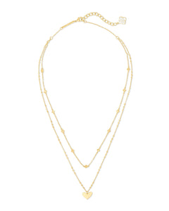 Ari Heart Multi Strand Necklace in Gold