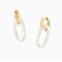 Elle Link Earrings Gold in Ivory Mother of Pearl