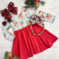 Christmas Deers & Ribbon Dress