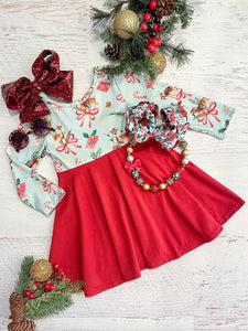 Christmas Deers & Ribbon Dress