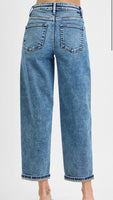 High Rise Crop Boyfriend Cuffed Jeans
