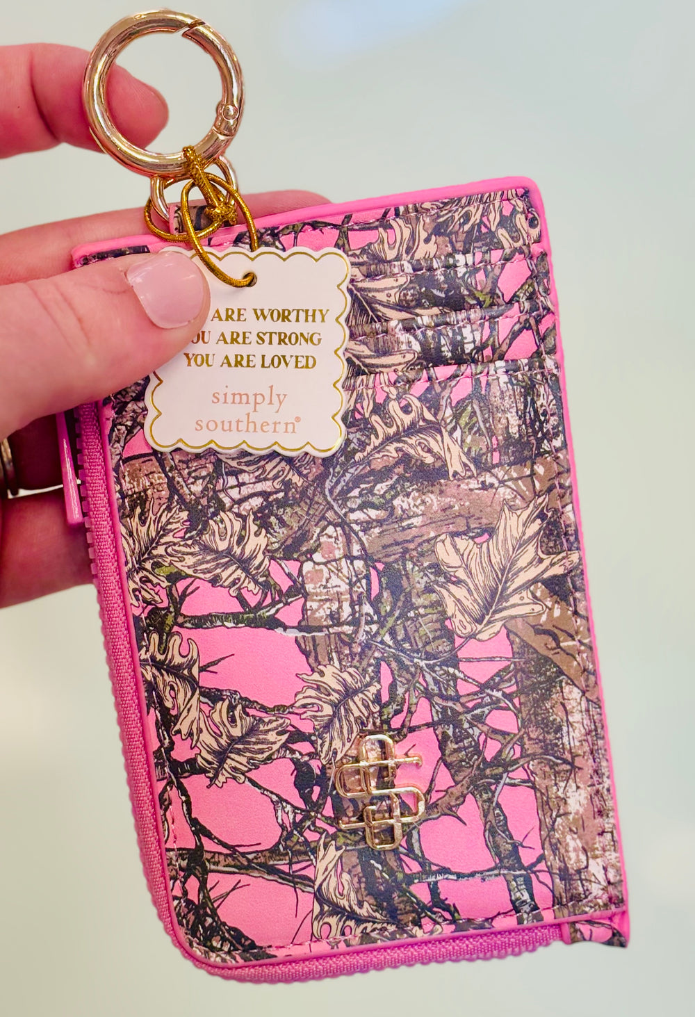 Simply Southern ID Coin Pouch - Camo Pink