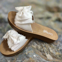 Spray Tan Sandal - White Canvas