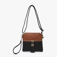 Tara Crossbody/Wristlet - Black/Brown