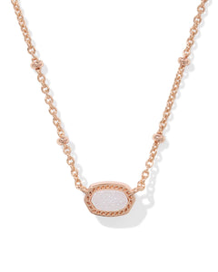 Mini Elisa Rose Gold Necklace in Iridescent Drusy