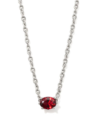 Cailin Necklace Silver in Red Crystal