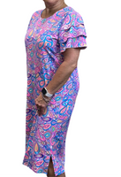 SPX4580 Midi Ruffle Short Sleeve Dress - PSLY
