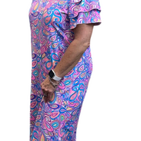SPX4580 Midi Ruffle Short Sleeve Dress - PSLY