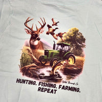 Youth Hunting Fishing Farming Repeat Tee