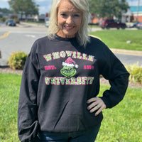Whoville University Faux Sequin Crew - Black