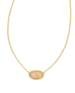 9608861856 Elisa Gold Ridge Frame Short Pendant Necklace in Golden Abalone