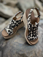 Freddie Wedge - Black Metallic Leopard
