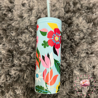 Acrylic Tumbler with Straw - Safari Floral
