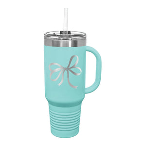 Teal Darling Bow 40oz Tumbler