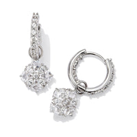 9608865587 Dira Crystal Huggie Earring Rhodium in White Crystal