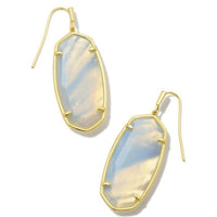 Faceted Elle Gold Drop Earring in Iridescent Opalite Illusion