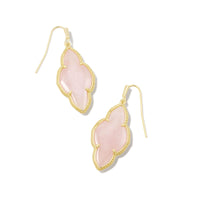 9608801906 - Abbie Gold Drop Earrings in Rose Quartz