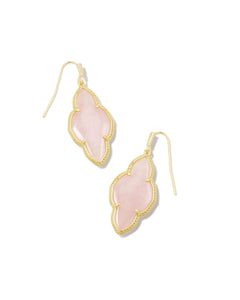 9608801906 - Abbie Gold Drop Earrings in Rose Quartz