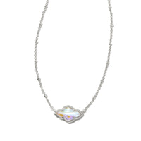 Abbie Silver Pendant Necklace in Iridescent Abalone