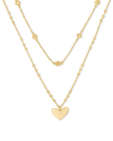 Ari Heart Multi Strand Necklace in Gold
