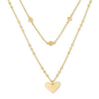 Ari Heart Multi Strand Necklace in Gold