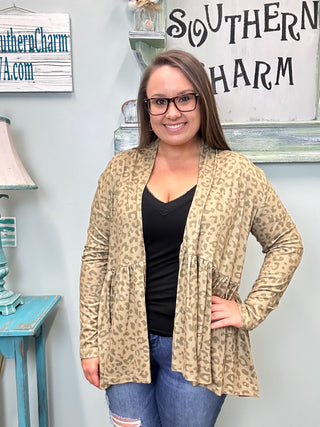 Olive Leopard Cardigan
