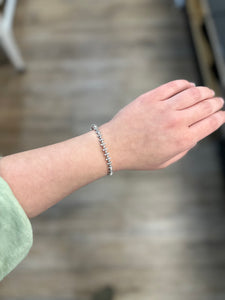 Jada Cuff Bracelet in Silver White Crystal