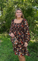 Baby Doll Dress - Black Floral (VNTG)
