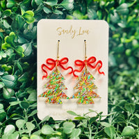 Multi Sparkle Christmas Tree Earrings