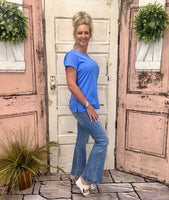 Lulu-B Basic Top Short Sleeve - Periwinkle
