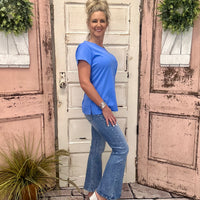 Lulu-B Basic Top Short Sleeve - Periwinkle