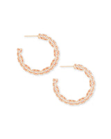 Maggie Small Hoop Earrings in Rose Gold Filigree
