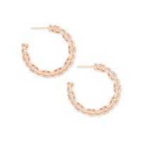 Maggie Small Hoop Earrings in Rose Gold Filigree