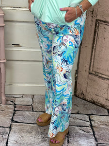 Mercedes Wide Leg Pant - Mermaid Lagoon