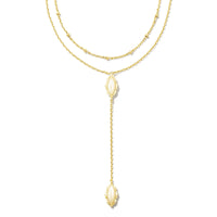 Genevieve Multi Strand Y Necklace in Gold