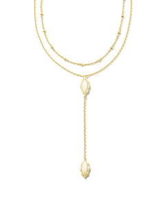 Genevieve Multi Strand Y Necklace in Gold