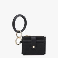 Sammie Mini Snap Wallet with Ring - Black