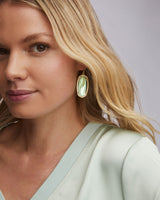 Elle Rose Gold Drop Earrings in Dichroic Glass
