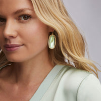 Elle Rose Gold Drop Earrings in Dichroic Glass