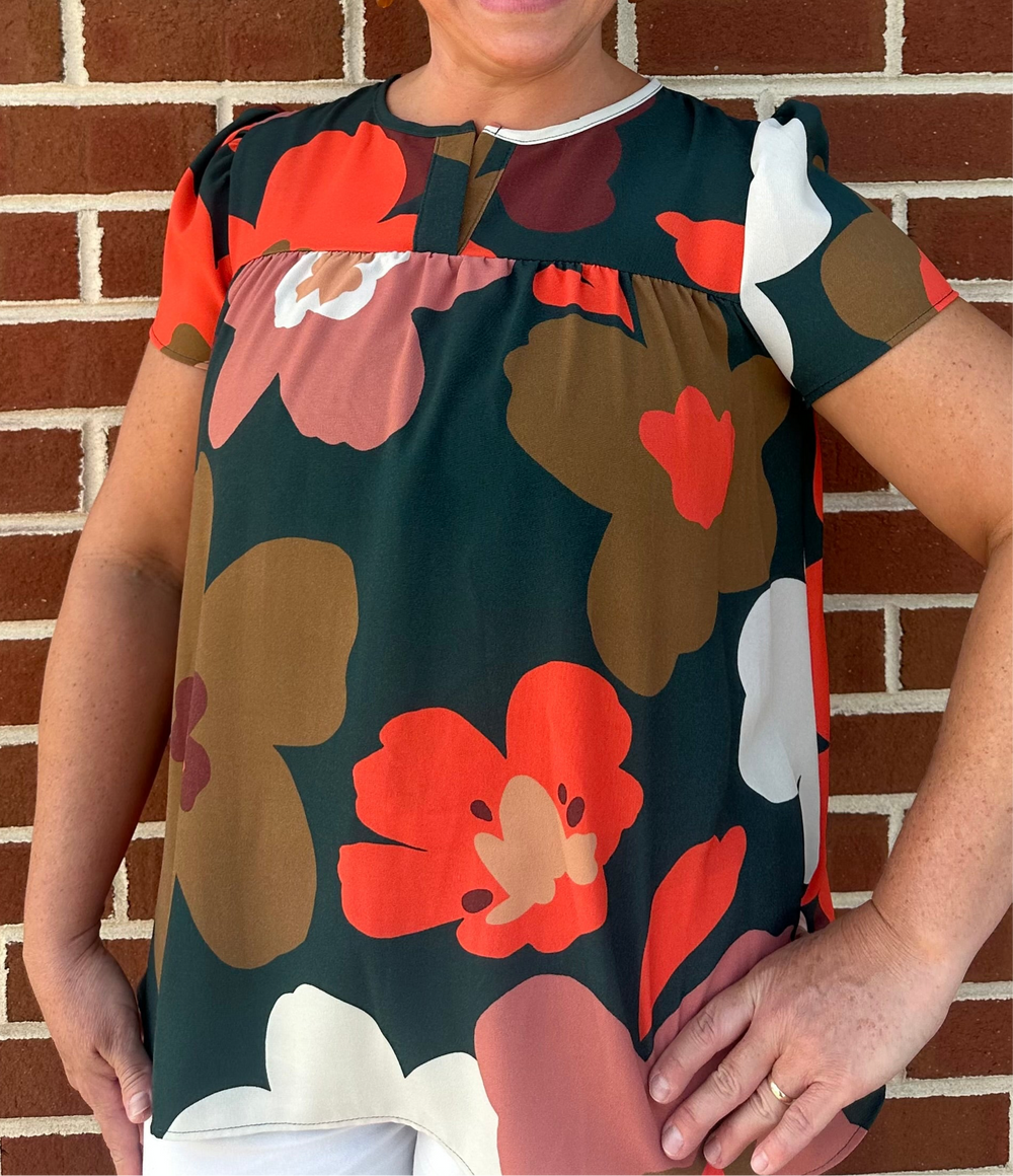 Autumn Floral Print Top