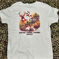Youth Hunting Fishing Farming Repeat Tee