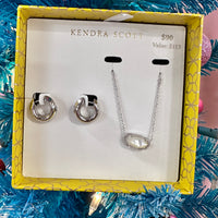 Elisa and Mikki Silver Gift Set in Ivory Mother-of-Pearl