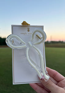 Bow Hair Clip (Duo ) - Bow White