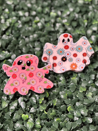 Ghost Floral Claw Clip