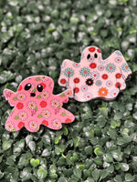Ghost Floral Claw Clip
