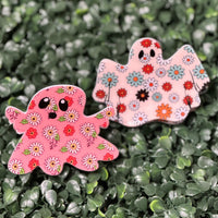 Ghost Floral Claw Clip