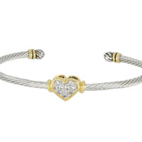 B5241-AF00 Celebration Petite Pavé - Heart Wire Cuff Bracelet