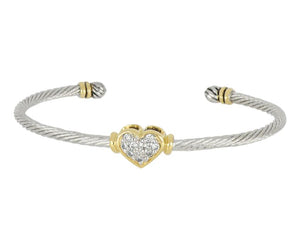 B5241-AF00 Celebration Petite Pavé - Heart Wire Cuff Bracelet