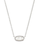 Elisa Short Pendant Necklace Silver in Mother of Pearl
